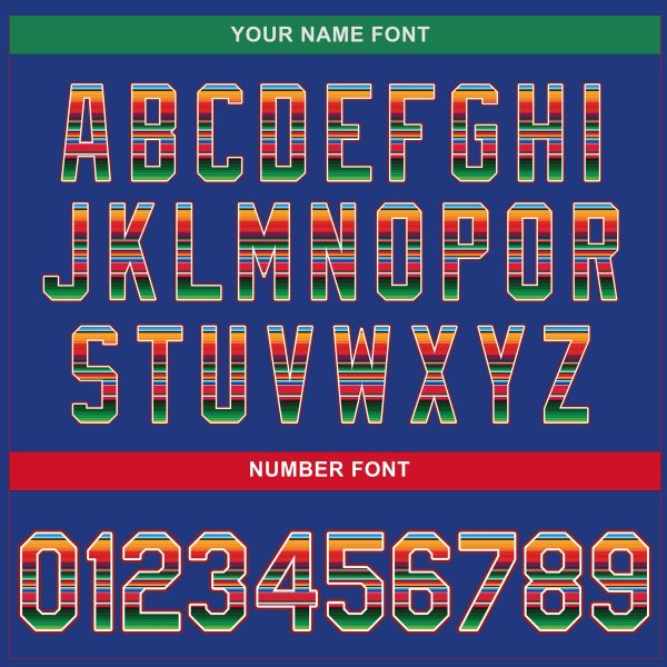 Royal Mexico Serape Pattern Personalized Baseball Jersey - Image 5