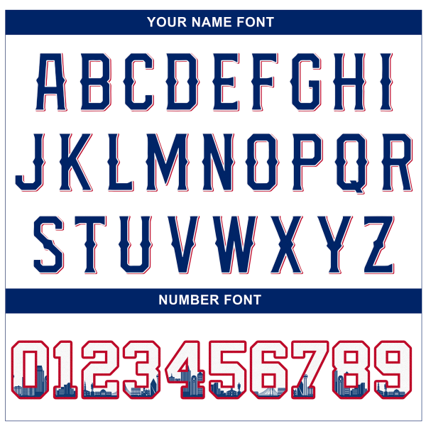 Alternate Red Royal Dallas Texas Pattern Personalized Baseball Jersey - Image 5
