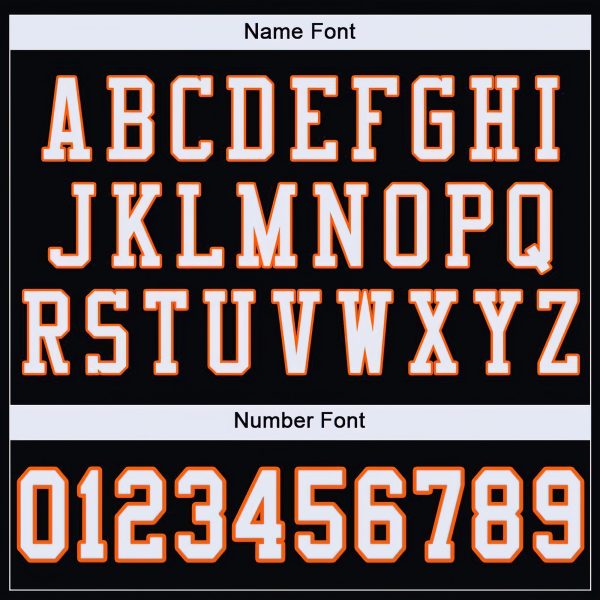 Black White-Orange Authentic Personalized Football Jersey - Image 3