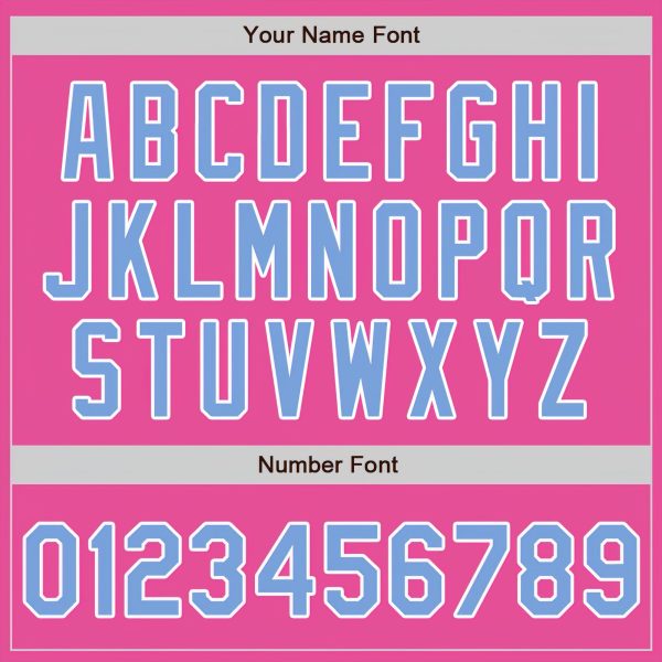 Pink Light Blue-White Authentic Split Personalized Baseball Jersey - Image 3