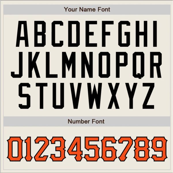 Cream Black Pinstripe Orange - Black Personalized Baseball Jersey - Image 5