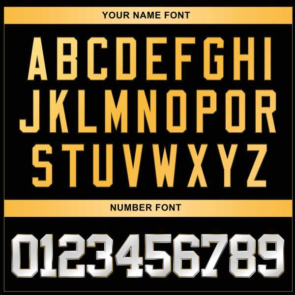 Black - Silver Gold Personalized Baseball Jersey - Image 5