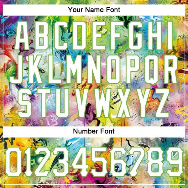 Scratch Graffiti Pattern White-Neon Green 3D Authentic Personalized Basketball Jersey - Image 4