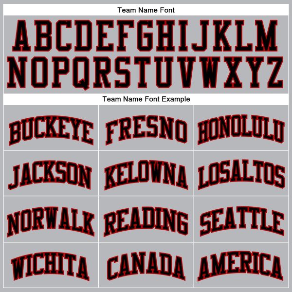 Gray Black Pinstripe Black-Red Authentic Personalized Basketball Jersey - Image 3