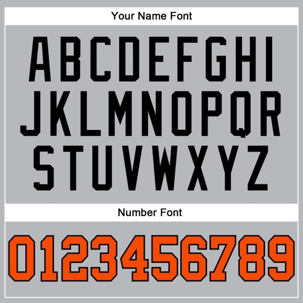 Gray Black Pinstripe Orange Authentic Personalized Basketball Jersey - Image 4