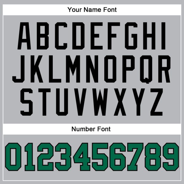 Gray Black Pinstripe Kelly Green Authentic Personalized Basketball Jersey - Image 4