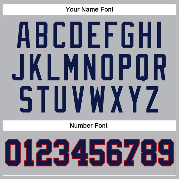 Gray Navy Pinstripe Navy-Red Authentic Personalized Basketball Jersey - Image 4