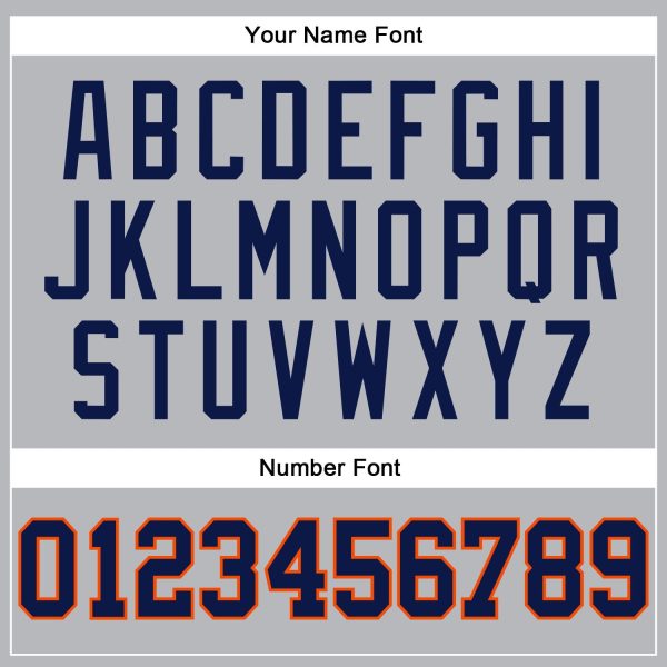 Gray Navy Pinstripe Navy-Orange Authentic Personalized Basketball Jersey - Image 4