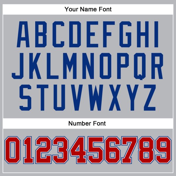 Gray Royal Pinstripe Red-White Authentic Personalized Basketball Jersey - Image 4