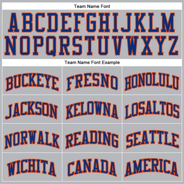 Gray Royal Pinstripe Royal-Orange Authentic Personalized Basketball Jersey - Image 3