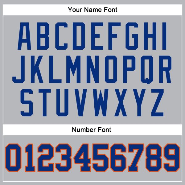 Gray Royal Pinstripe Royal-Orange Authentic Personalized Basketball Jersey - Image 4