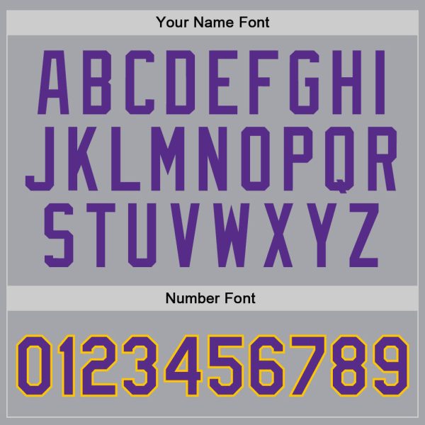 Gray Purple-Gold Authentic Throwback Personalized Basketball Jersey - Image 4