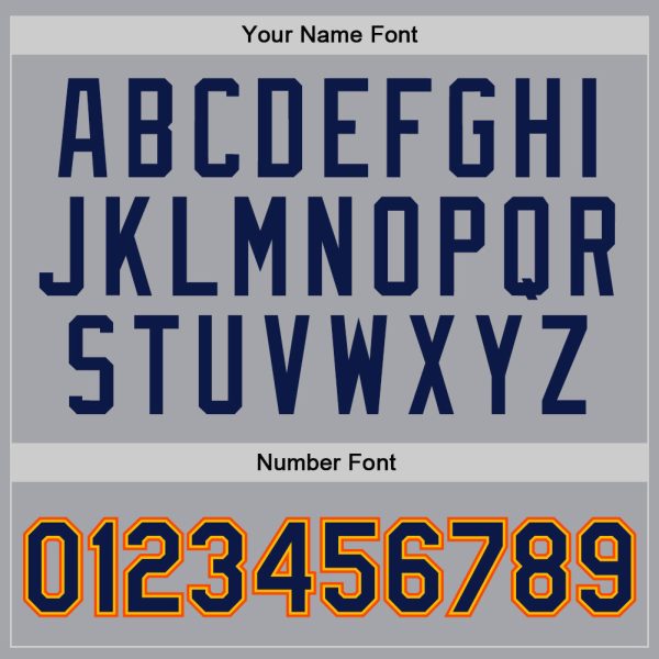 Gray Navy Gold-Orange Authentic Throwback Personalized Basketball Jersey - Image 4