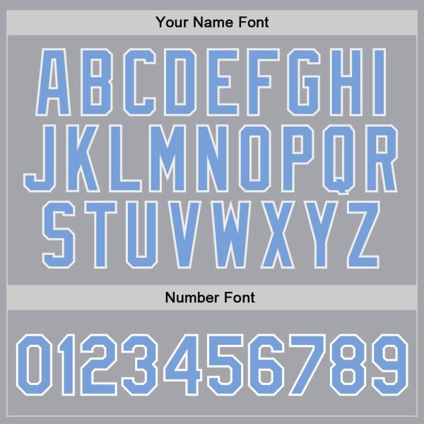 Gray Light Blue-White Authentic Throwback Personalized Basketball Jersey - Image 4