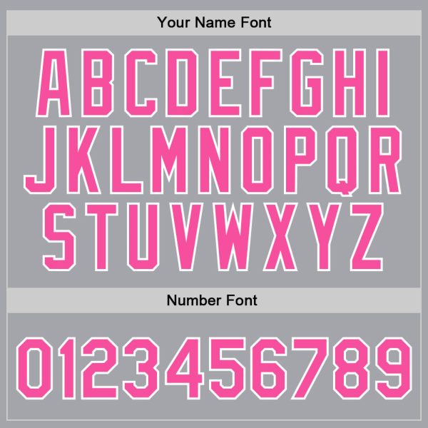 Gray Pink-White Authentic Throwback Personalized Basketball Jersey - Image 4