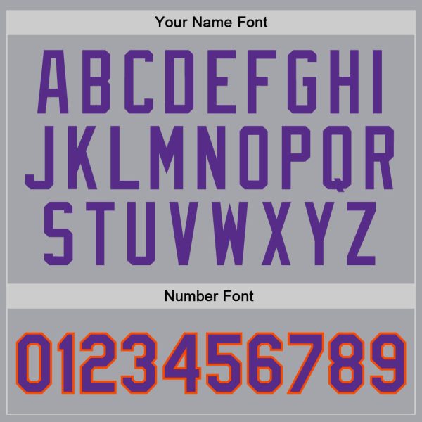 Gray Purple-Orange Authentic Throwback Personalized Basketball Jersey - Image 4