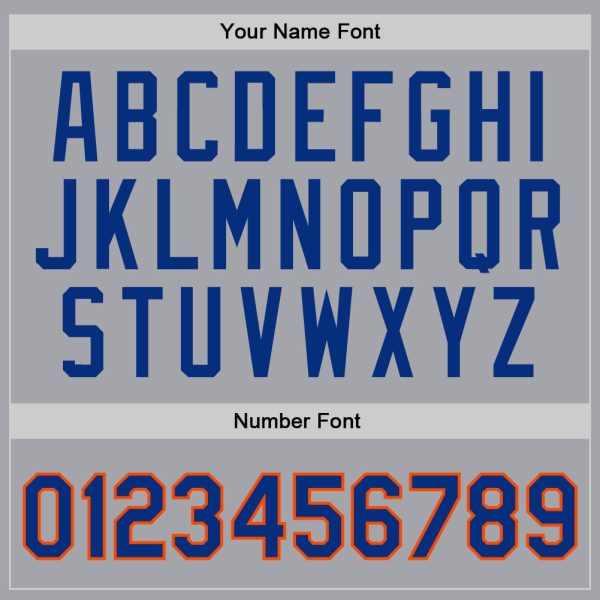 Gray Royal-Orange Authentic Throwback Personalized Basketball Jersey - Image 4