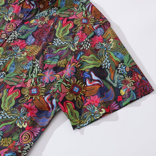 1950s Hawaiian Shirt for Men with Josephine George Plants Print ? Floral Button-Down Short Sleeve Shirt for Casual Beach and Travel Wear - Image 2