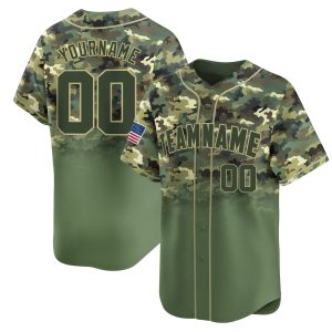 Military Green Camo Gradient Fashion Personalized Baseball Jersey
