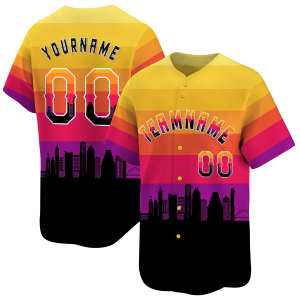3D Austin City Night Pattern Personalized Baseball Jersey