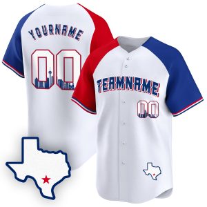 Alternate Red Royal San Antonio Texas Pattern Personalized Baseball Jersey