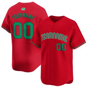 Red - Green Personalized Baseball Jersey