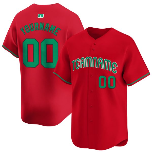 Red - Green Personalized Baseball Jersey