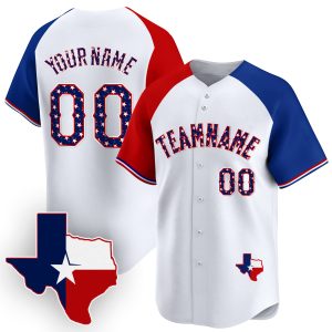 Red - Royal Texas Style Personalized Baseball Jersey