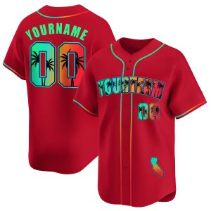 Red Green California Beach Personalized Baseball Jersey