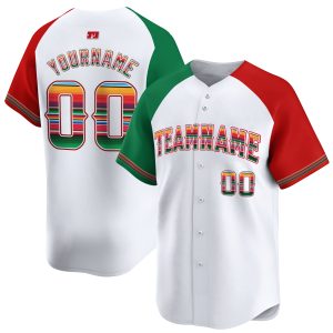 Green - Red Mexico Personalized Baseball Jersey