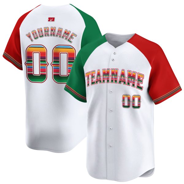 Green - Red Mexico Personalized Baseball Jersey