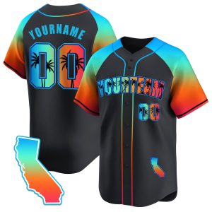 Black Alternate California Beach Personalized Baseball Jersey