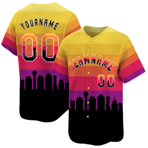 3D Dallas City Night Pattern Personalized Baseball Jersey