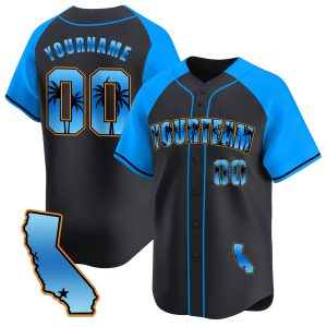 Alternate Blue California Beach Personalized Baseball Jersey