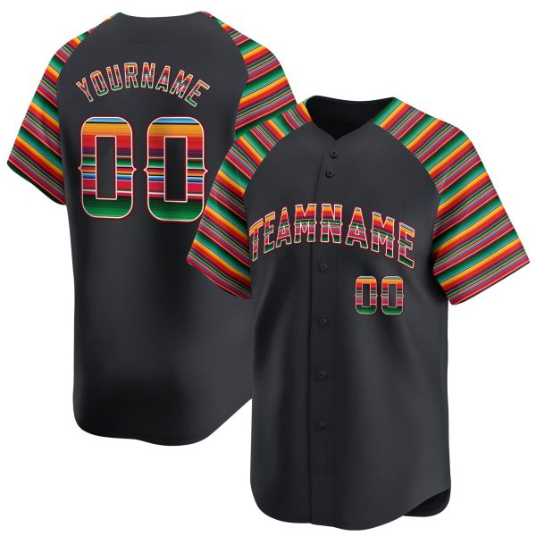 Black Alternate Green Red Mexico Personalized Baseball Jersey