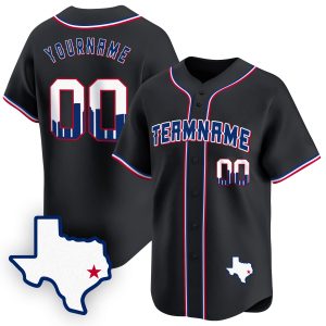 Black Royal Houston Texas Pattern Personalized Baseball Jersey