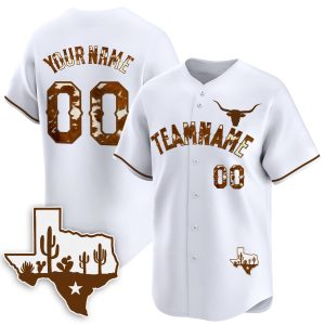 White Texas Style Personalized Baseball Jersey