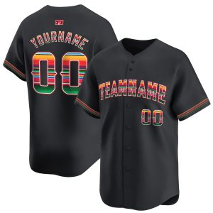 Black Mexico Personalized Baseball Jersey