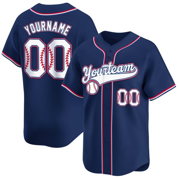 Royal White Personalized Baseball Jersey