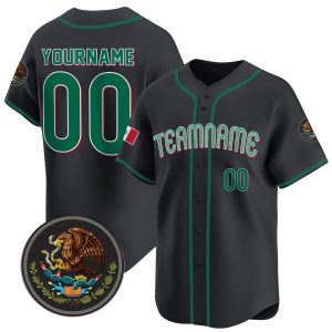 Black Green Mexico Personalized Baseball Jersey