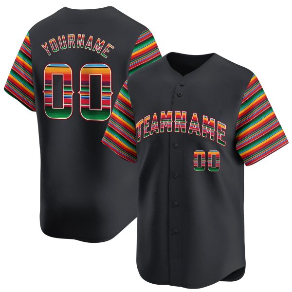 Black Green Red Mexico Personalized Baseball Jersey