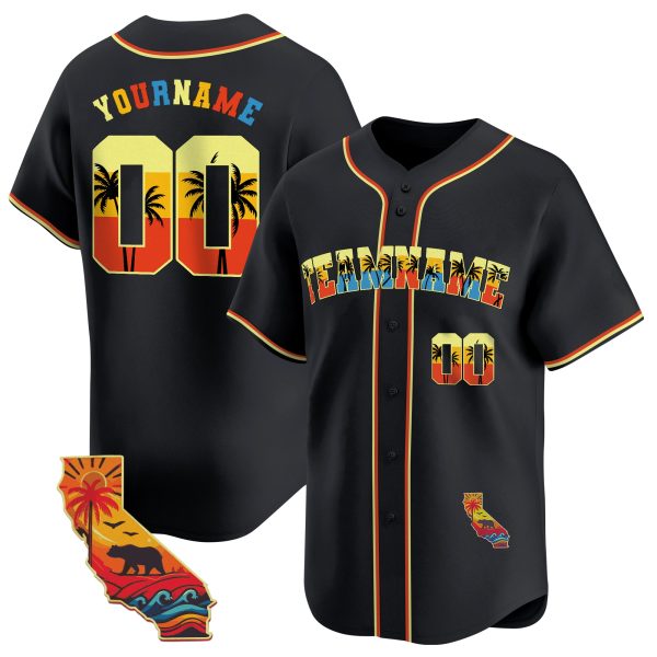 Black California Choose Color Personalized Baseball Jersey