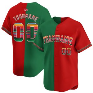 Green Red Mexico Personalized Baseball Jersey