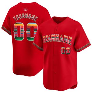 Red Mexico Personalized Baseball Jersey