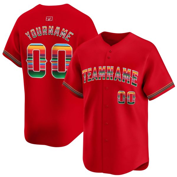 Red Mexico Personalized Baseball Jersey