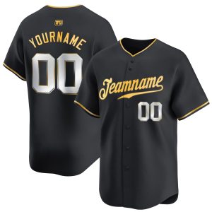 Black Gold - Silver Baseball Custom Base Jersey