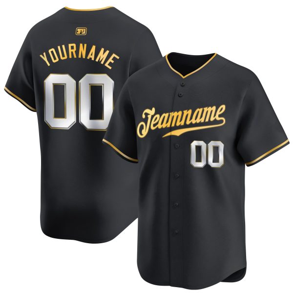 Black Gold - Silver Baseball Custom Base Jersey