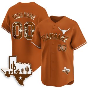 Orange Texas Style Personalized Baseball Jersey