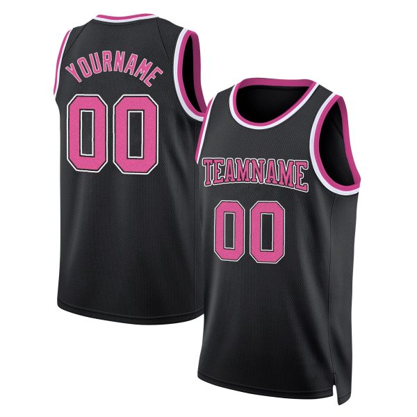Black Pink - White Custom Throwback Basketball Jersey