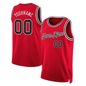 Red Black - Red Custom Throwback Basketball Jersey